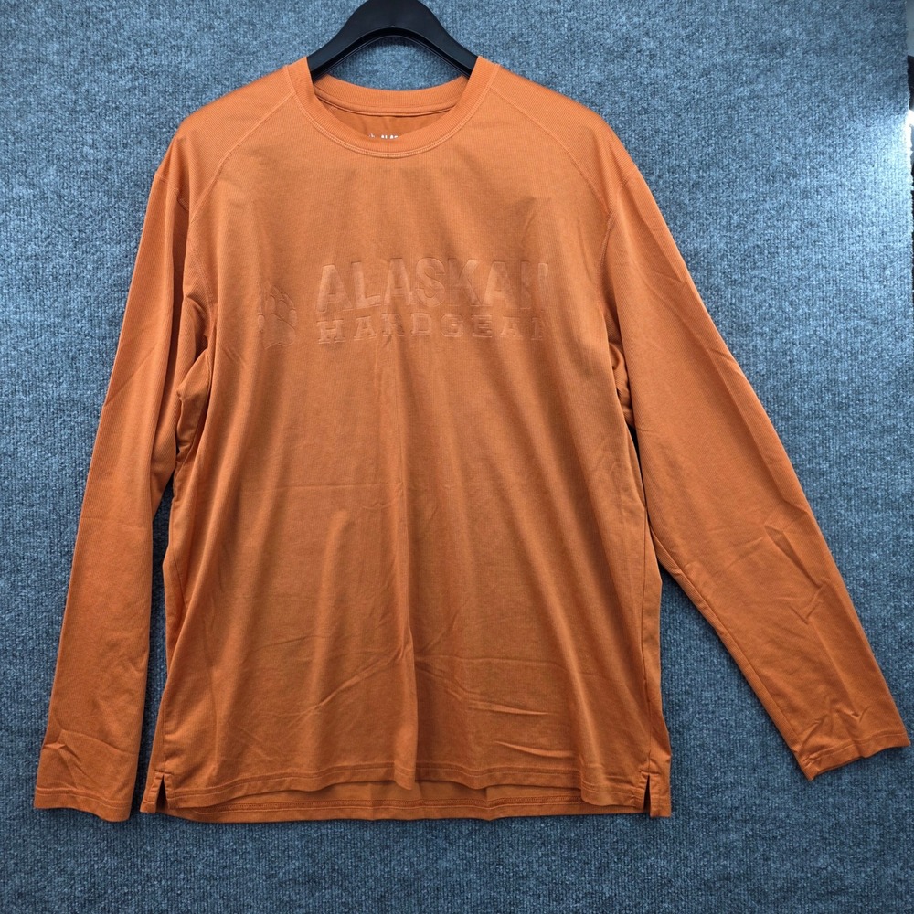 Alaskan Hardgear Long Sleeve‎ Shirt Orange Standard Fit Men's Size L Polyester